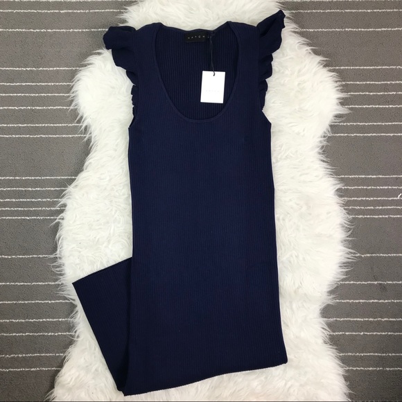 Hatch maternity Chloe ruffle ribbed knit dress - Picture 4 of 7